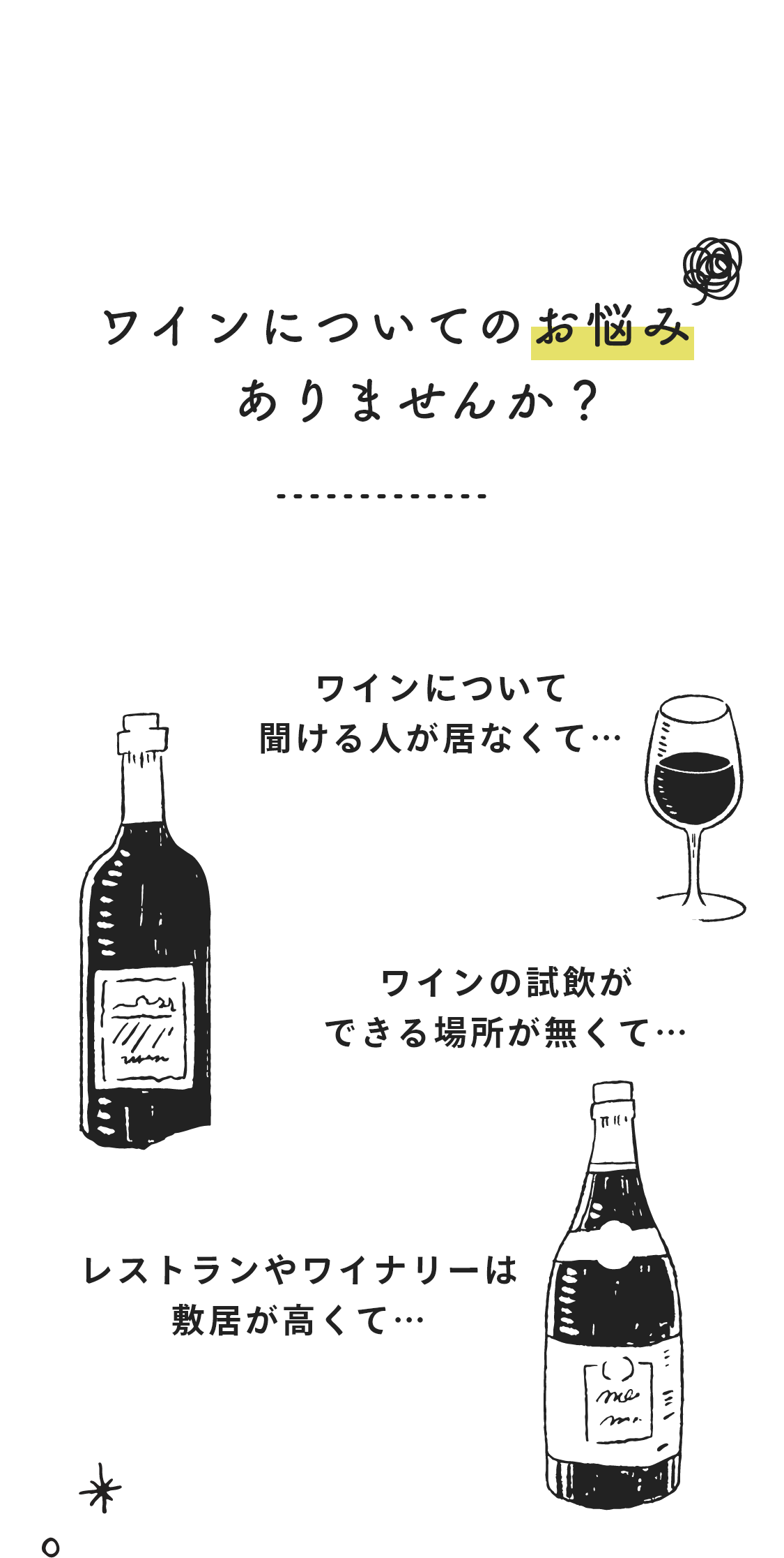 ワインのついてのお悩みありませんか？
